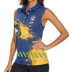 Personalised Parramatta Eels Rugby Women Sleeveless Polo Shirt Eel Mascot - Sporty Splash Art Style