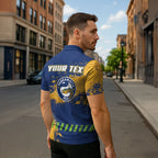 Personalised Parramatta Eels Rugby Zipper Polo Shirt Eel Mascot - Sporty Splash Art Style