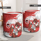 Personalised St. George Illawarra Dragons Rugby Laundry Basket Red Dragon Mascot - Sporty Splash Art Style