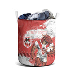 Personalised St. George Illawarra Dragons Rugby Laundry Basket Red Dragon Mascot - Sporty Splash Art Style