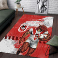 Personalised St. George Illawarra Dragons Rugby Area Rug Red Dragon Mascot - Sporty Splash Art Style