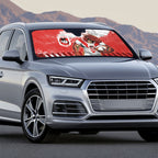 Personalised St. George Illawarra Dragons Rugby Auto Sun Shade Red Dragon Mascot - Sporty Splash Art Style