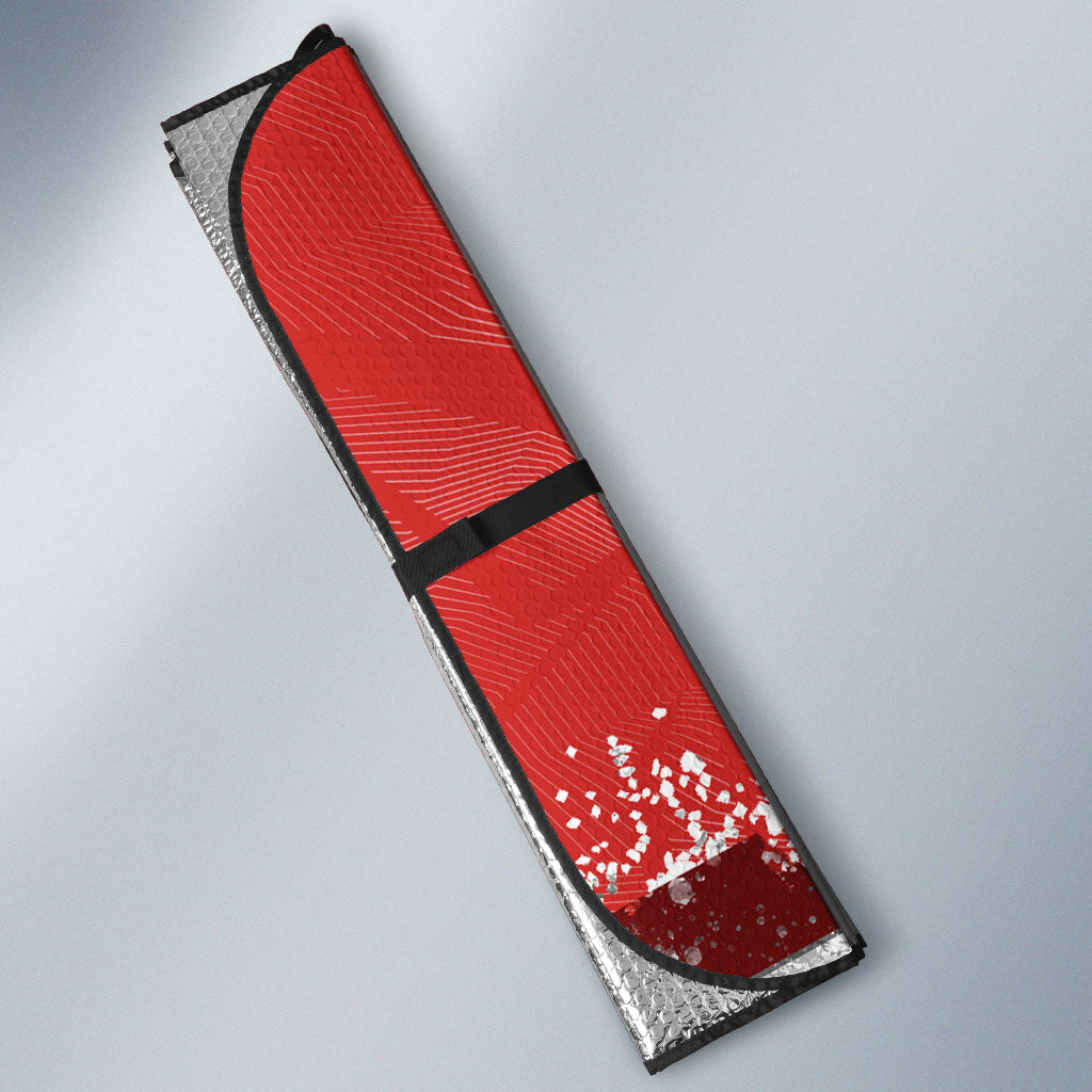 Personalised St. George Illawarra Dragons Rugby Auto Sun Shade Red Dragon Mascot - Sporty Splash Art Style