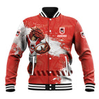 Personalised St. George Illawarra Dragons Rugby Baseball Jacket Red Dragon Mascot - Sporty Splash Art Style
