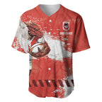 Personalised St. George Illawarra Dragons Rugby Baseball Jersey Red Dragon Mascot - Sporty Splash Art Style