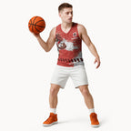 Personalised St. George Illawarra Dragons Rugby Basketball Jersey Red Dragon Mascot - Sporty Splash Art Style