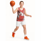 Personalised St. George Illawarra Dragons Rugby Basketball Jersey Red Dragon Mascot - Sporty Splash Art Style