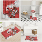 Personalised St. George Illawarra Dragons Rugby Bathroom Set Red Dragon Mascot - Sporty Splash Art Style