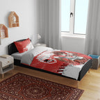 Personalised St. George Illawarra Dragons Rugby Bedding Set Red Dragon Mascot - Sporty Splash Art Style