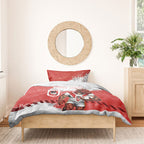 Personalised St. George Illawarra Dragons Rugby Bedding Set Red Dragon Mascot - Sporty Splash Art Style