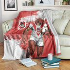 Personalised St. George Illawarra Dragons Rugby Blanket Red Dragon Mascot - Sporty Splash Art Style