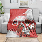 Personalised St. George Illawarra Dragons Rugby Blanket Red Dragon Mascot - Sporty Splash Art Style