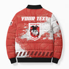 Personalised St. George Illawarra Dragons Rugby Bomber Puffer Jacket Red Dragon Mascot - Sporty Splash Art Style