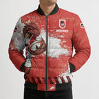Personalised St. George Illawarra Dragons Rugby Bomber Puffer Jacket Red Dragon Mascot - Sporty Splash Art Style