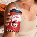 Personalised St. George Illawarra Dragons Rugby 4 in 1 Can Cooler Tumbler Red Dragon Mascot - Sporty Splash Art Style
