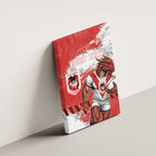 Personalised St. George Illawarra Dragons Rugby Canvas Wall Art Red Dragon Mascot - Sporty Splash Art Style