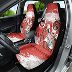 Personalised St. George Illawarra Dragons Rugby Car Seat Cover Red Dragon Mascot - Sporty Splash Art Style