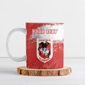 Personalised St. George Illawarra Dragons Rugby Ceramic Mug Red Dragon Mascot - Sporty Splash Art Style