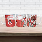 Personalised St. George Illawarra Dragons Rugby Ceramic Mug Red Dragon Mascot - Sporty Splash Art Style