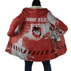 Personalised St. George Illawarra Dragons Rugby Cloak Red Dragon Mascot - Sporty Splash Art Style