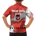 Personalised St. George Illawarra Dragons Rugby Family Matching Long Sleeve Bodycon Dress and Hawaiian Shirt Red Dragon Mascot - Sporty Splash Art Style