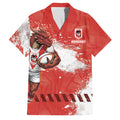 Personalised St. George Illawarra Dragons Rugby Family Matching Mermaid Dress and Hawaiian Shirt Red Dragon Mascot - Sporty Splash Art Style