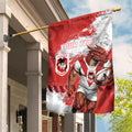 Personalised St. George Illawarra Dragons Rugby Garden Flag Red Dragon Mascot - Sporty Splash Art Style