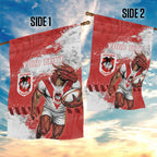 Personalised St. George Illawarra Dragons Rugby Garden Flag Red Dragon Mascot - Sporty Splash Art Style