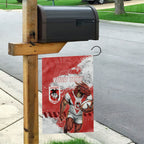 Personalised St. George Illawarra Dragons Rugby Garden Flag Red Dragon Mascot - Sporty Splash Art Style