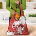 Personalised St. George Illawarra Dragons Rugby Grocery Bag Red Dragon Mascot - Sporty Splash Art Style