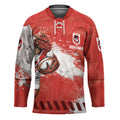 Personalised St. George Illawarra Dragons Rugby Hockey Jersey Red Dragon Mascot - Sporty Splash Art Style