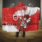 Personalised St. George Illawarra Dragons Rugby Hooded Blanket Red Dragon Mascot - Sporty Splash Art Style