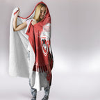 Personalised St. George Illawarra Dragons Rugby Hooded Blanket Red Dragon Mascot - Sporty Splash Art Style