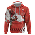 Personalised St. George Illawarra Dragons Rugby Hoodie Red Dragon Mascot - Sporty Splash Art Style