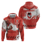 Personalised St. George Illawarra Dragons Rugby Hoodie Red Dragon Mascot - Sporty Splash Art Style