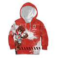 Personalised St. George Illawarra Dragons Rugby Kid Hoodie Red Dragon Mascot - Sporty Splash Art Style