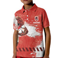 Personalised St. George Illawarra Dragons Rugby Kid Polo Shirt Red Dragon Mascot - Sporty Splash Art Style