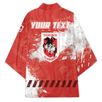 Personalised St. George Illawarra Dragons Rugby Kimono Red Dragon Mascot - Sporty Splash Art Style