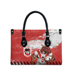 Personalised St. George Illawarra Dragons Rugby Leather Bag Red Dragon Mascot - Sporty Splash Art Style
