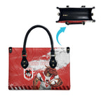 Personalised St. George Illawarra Dragons Rugby Leather Bag Red Dragon Mascot - Sporty Splash Art Style