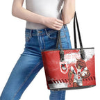 Personalised St. George Illawarra Dragons Rugby Leather Tote Bag Red Dragon Mascot - Sporty Splash Art Style
