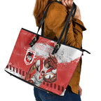 Personalised St. George Illawarra Dragons Rugby Leather Tote Bag Red Dragon Mascot - Sporty Splash Art Style