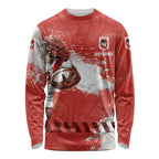 Personalised St. George Illawarra Dragons Rugby Long Sleeve Shirt Red Dragon Mascot - Sporty Splash Art Style