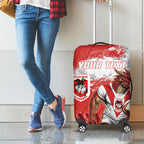 Personalised St. George Illawarra Dragons Rugby Luggage Cover Red Dragon Mascot - Sporty Splash Art Style