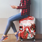 Personalised St. George Illawarra Dragons Rugby Luggage Cover Red Dragon Mascot - Sporty Splash Art Style