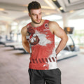 Personalised St. George Illawarra Dragons Rugby Men Tank Top Red Dragon Mascot - Sporty Splash Art Style