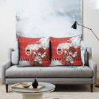 Personalised St. George Illawarra Dragons Rugby Pillow Cover Red Dragon Mascot - Sporty Splash Art Style