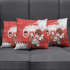 Personalised St. George Illawarra Dragons Rugby Pillow Cover Red Dragon Mascot - Sporty Splash Art Style
