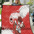 Personalised St. George Illawarra Dragons Rugby Quilt Red Dragon Mascot - Sporty Splash Art Style