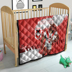 Personalised St. George Illawarra Dragons Rugby Quilt Red Dragon Mascot - Sporty Splash Art Style
